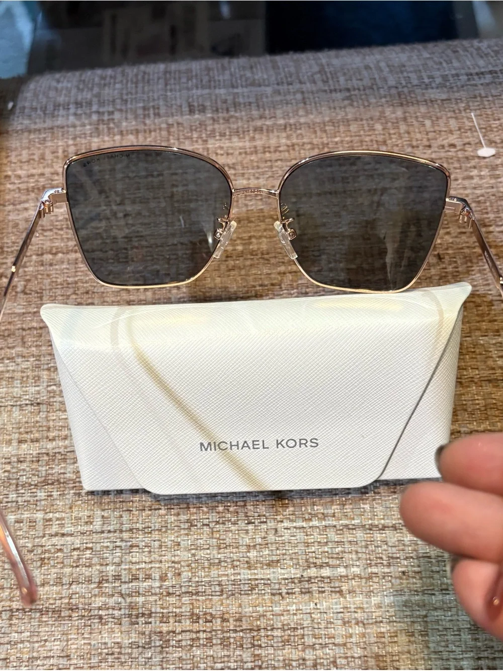 Michael Kors Rose Gold Frame Sunglasses with Gradient Lenses